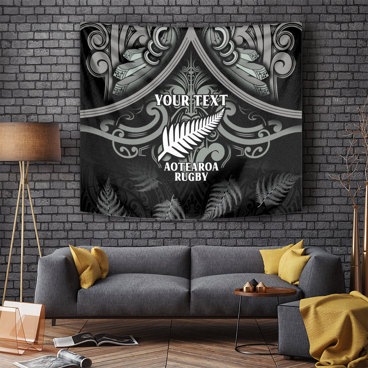 Custom New Zealand Silver Fern Rugby Tapestry All Black Since 1892 Aotearoa Moko Maori - Wonder Print Shop