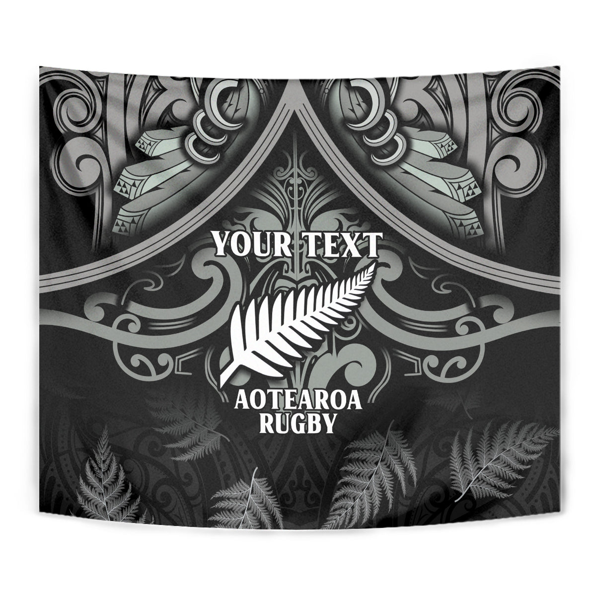 Custom New Zealand Silver Fern Rugby Tapestry All Black Since 1892 Aotearoa Moko Maori - Wonder Print Shop