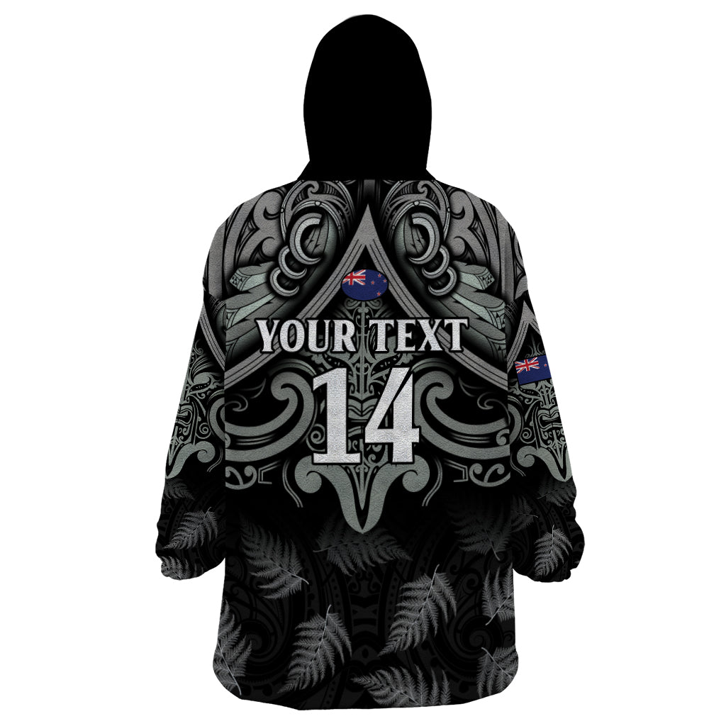 Custom New Zealand Silver Fern Rugby Wearable Blanket Hoodie All Black Since 1892 Aotearoa Moko Maori - Wonder Print Shop