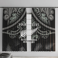Custom New Zealand Silver Fern Rugby Window Curtain All Black Since 1892 Aotearoa Moko Maori - Wonder Print Shop