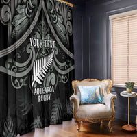 Custom New Zealand Silver Fern Rugby Window Curtain All Black Since 1892 Aotearoa Moko Maori - Wonder Print Shop