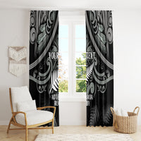 Custom New Zealand Silver Fern Rugby Window Curtain All Black Since 1892 Aotearoa Moko Maori - Wonder Print Shop