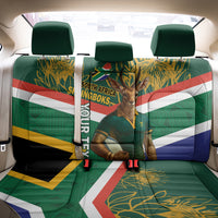 Custom South Africa Rugby Back Car Seat Cover 2024 Go Springboks Mascot African Pattern - Wonder Print Shop