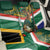 Custom South Africa Rugby Back Car Seat Cover 2024 Go Springboks Mascot African Pattern - Wonder Print Shop