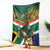 Custom South Africa Rugby Blanket 2024 Go Springboks Mascot African Pattern