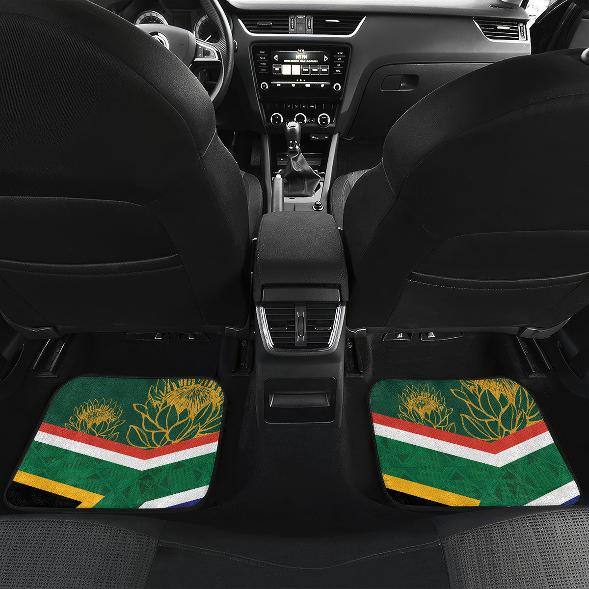Custom South Africa Rugby Car Mats 2024 Go Springboks Mascot African Pattern - Wonder Print Shop