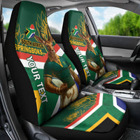 Custom South Africa Rugby Car Seat Cover 2024 Go Springboks Mascot African Pattern - Wonder Print Shop