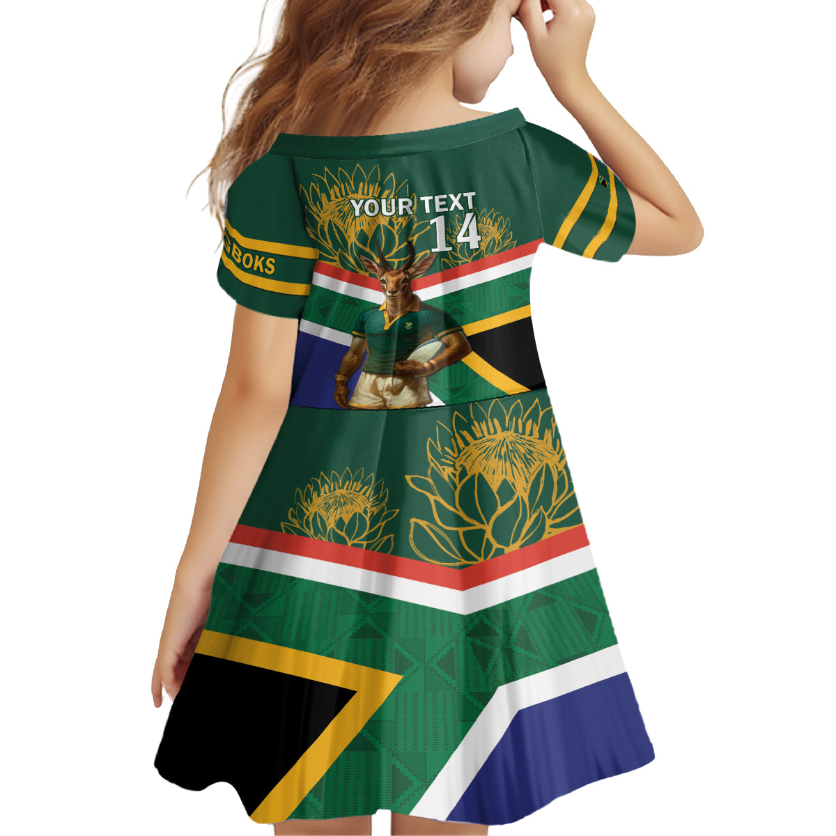Custom South Africa Rugby Family Matching Summer Maxi Dress and Hawaiian Shirt 2024 Go Springboks Mascot African Pattern - Wonder Print Shop