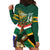 Custom South Africa Rugby Hoodie Dress 2024 Go Springboks Mascot African Pattern