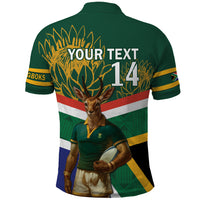 Custom South Africa Rugby Polo Shirt 2024 Go Springboks Mascot African Pattern - Wonder Print Shop