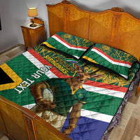 Custom South Africa Rugby Quilt Bed Set 2024 Go Springboks Mascot African Pattern - Wonder Print Shop