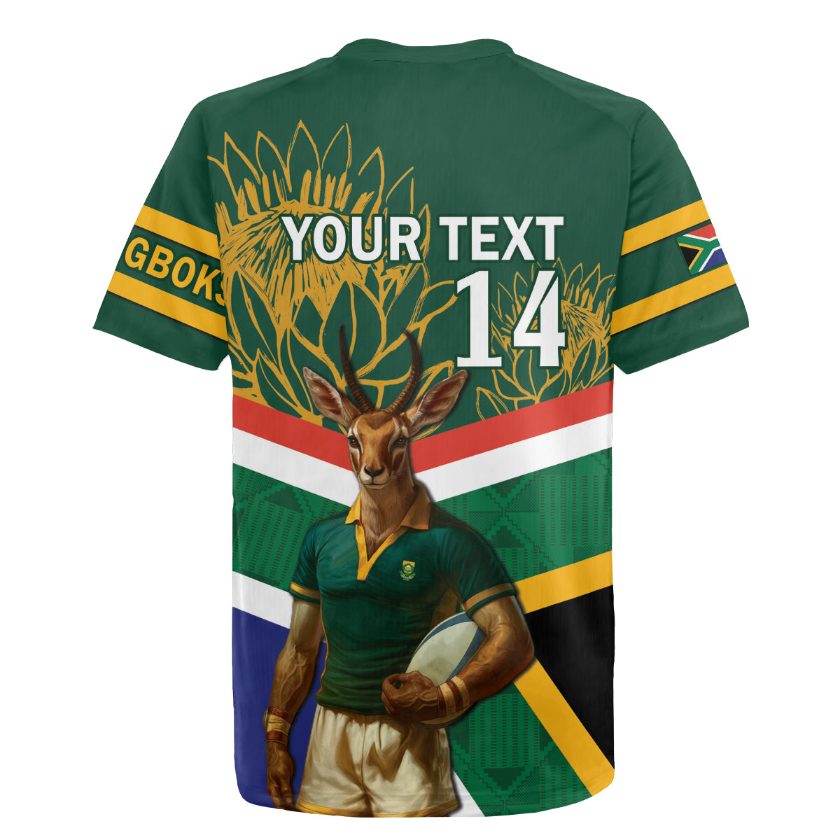 Custom South Africa Rugby Rugby Jersey 2024 Go Springboks Mascot African Pattern - Wonder Print Shop