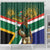 Custom South Africa Rugby Shower Curtain 2024 Go Springboks Mascot African Pattern