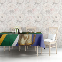 Custom South Africa Rugby Tablecloth 2024 Go Springboks Mascot African Pattern - Wonder Print Shop