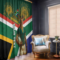 Custom South Africa Rugby Window Curtain 2024 Go Springboks Mascot African Pattern - Wonder Print Shop