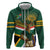 Custom South Africa Rugby Zip Hoodie 2024 Go Springboks Mascot African Pattern