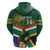 Custom South Africa Rugby Zip Hoodie 2024 Go Springboks Mascot African Pattern