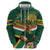 Custom South Africa Rugby Zip Hoodie 2024 Go Springboks Mascot African Pattern