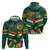 Custom South Africa Rugby Zip Hoodie 2024 Go Springboks Mascot African Pattern