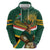 Custom South Africa Rugby Zip Hoodie 2024 Go Springboks Mascot African Pattern