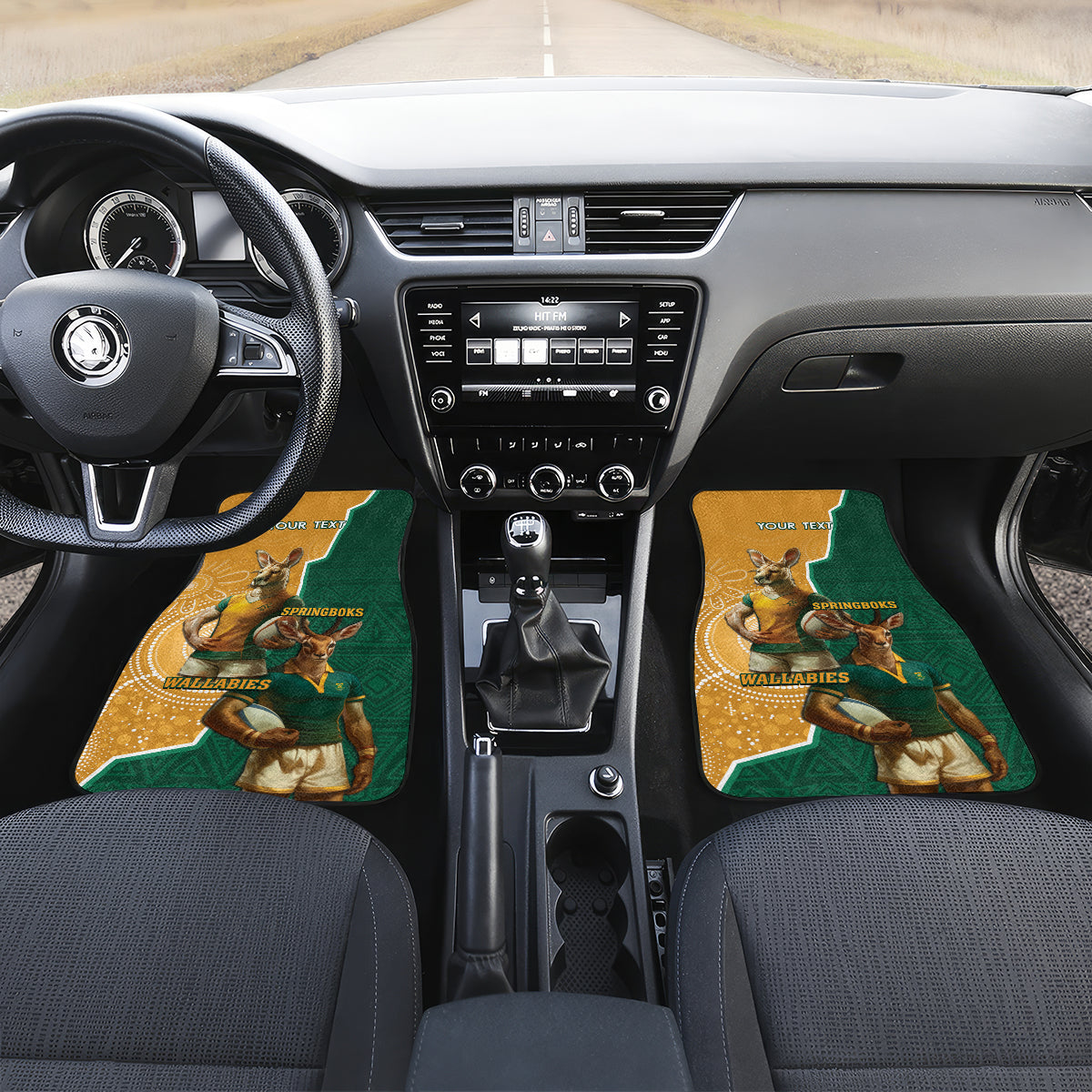 Personalised South Africa And Australia Rugby Car Mats 2024 Springboks Wallabies Mascots Together - Wonder Print Shop