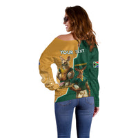 Personalised South Africa And Australia Rugby Off Shoulder Sweater 2024 Springboks Wallabies Mascots Together - Wonder Print Shop