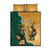 Personalised South Africa And Australia Rugby Quilt Bed Set 2024 Springboks Wallabies Mascots Together