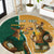 Personalised South Africa And Australia Rugby Round Carpet 2024 Springboks Wallabies Mascots Together