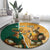 Personalised South Africa And Australia Rugby Round Carpet 2024 Springboks Wallabies Mascots Together