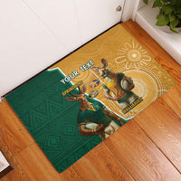Personalised South Africa And Australia Rugby Rubber Doormat 2024 Springboks Wallabies Mascots Together - Wonder Print Shop