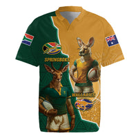 Personalised South Africa And Australia Rugby Rugby Jersey 2024 Springboks Wallabies Mascots Together - Wonder Print Shop