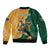 Personalised South Africa And Australia Rugby Sleeve Zip Bomber Jacket 2024 Springboks Wallabies Mascots Together - Wonder Print Shop