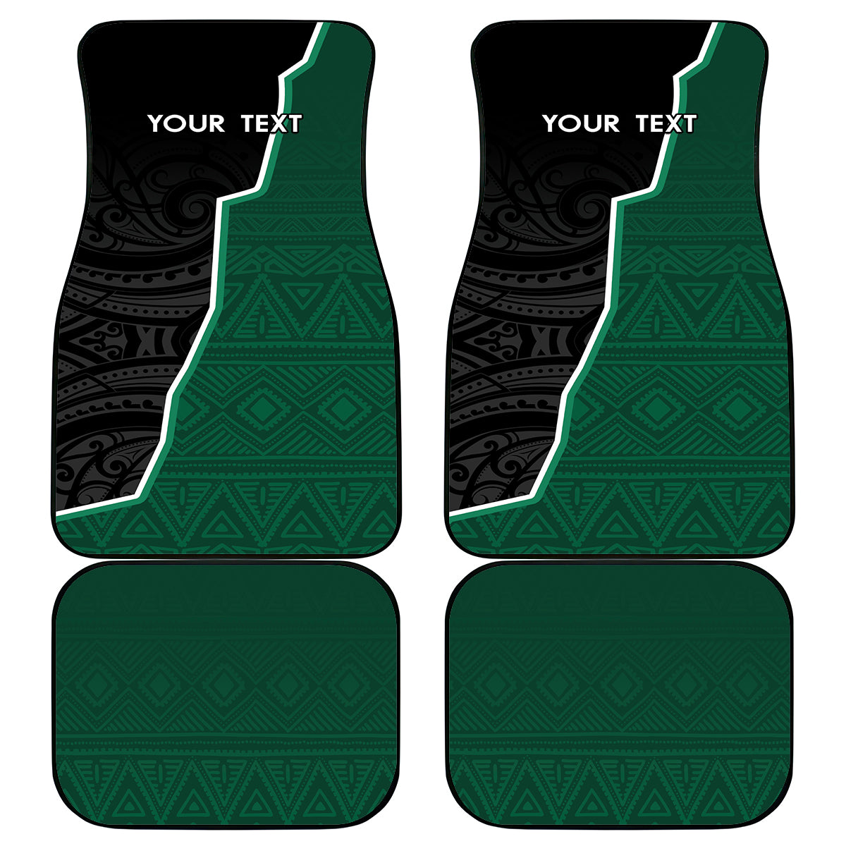 Personalised New Zealand And South Africa Rugby Car Mats 2024 All Black Springboks Mascots Together - Wonder Print Shop