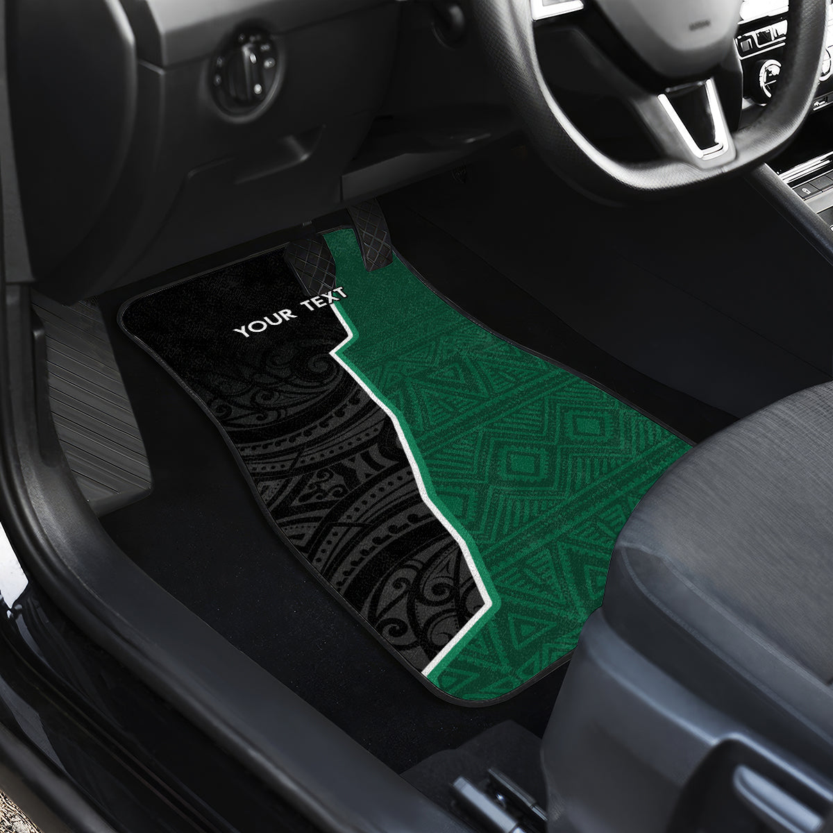 Personalised New Zealand And South Africa Rugby Car Mats 2024 All Black Springboks Mascots Together - Wonder Print Shop