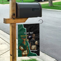 Personalised New Zealand And South Africa Rugby Garden Flag 2024 All Black Springboks Mascots Together - Wonder Print Shop