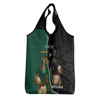 Personalised New Zealand And South Africa Rugby Grocery Bag All Black Springboks Mascots Together