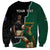 Personalised New Zealand And South Africa Rugby Sweatshirt 2024 All Black Springboks Mascots Together - Wonder Print Shop