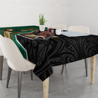 Personalised New Zealand And South Africa Rugby Tablecloth 2024 All Black Springboks Mascots Together - Wonder Print Shop