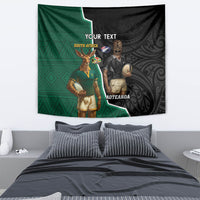 Personalised New Zealand And South Africa Rugby Tapestry 2024 All Black Springboks Mascots Together - Wonder Print Shop