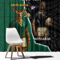 Personalised New Zealand And South Africa Rugby Window Curtain 2024 All Black Springboks Mascots Together - Wonder Print Shop