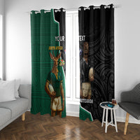 Personalised New Zealand And South Africa Rugby Window Curtain 2024 All Black Springboks Mascots Together - Wonder Print Shop