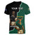 Personalised New Zealand And South Africa Rugby Women V-Neck T-Shirt 2024 All Black Springboks Mascots Together - Wonder Print Shop