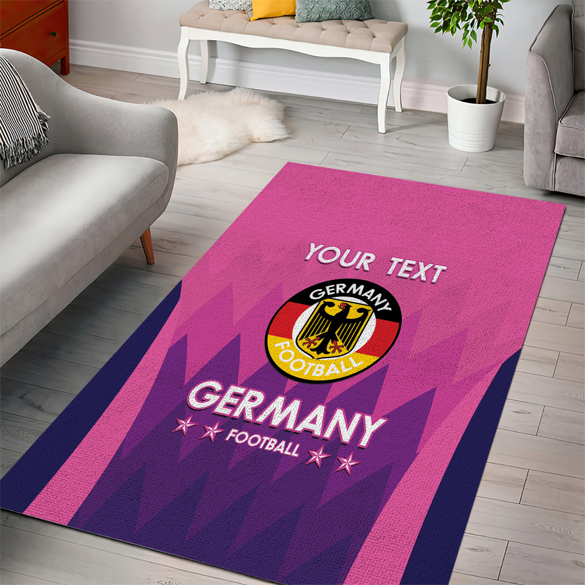 Custom Germany Football Area Rug 2024 Nationalelf - Pink Version - Wonder Print Shop
