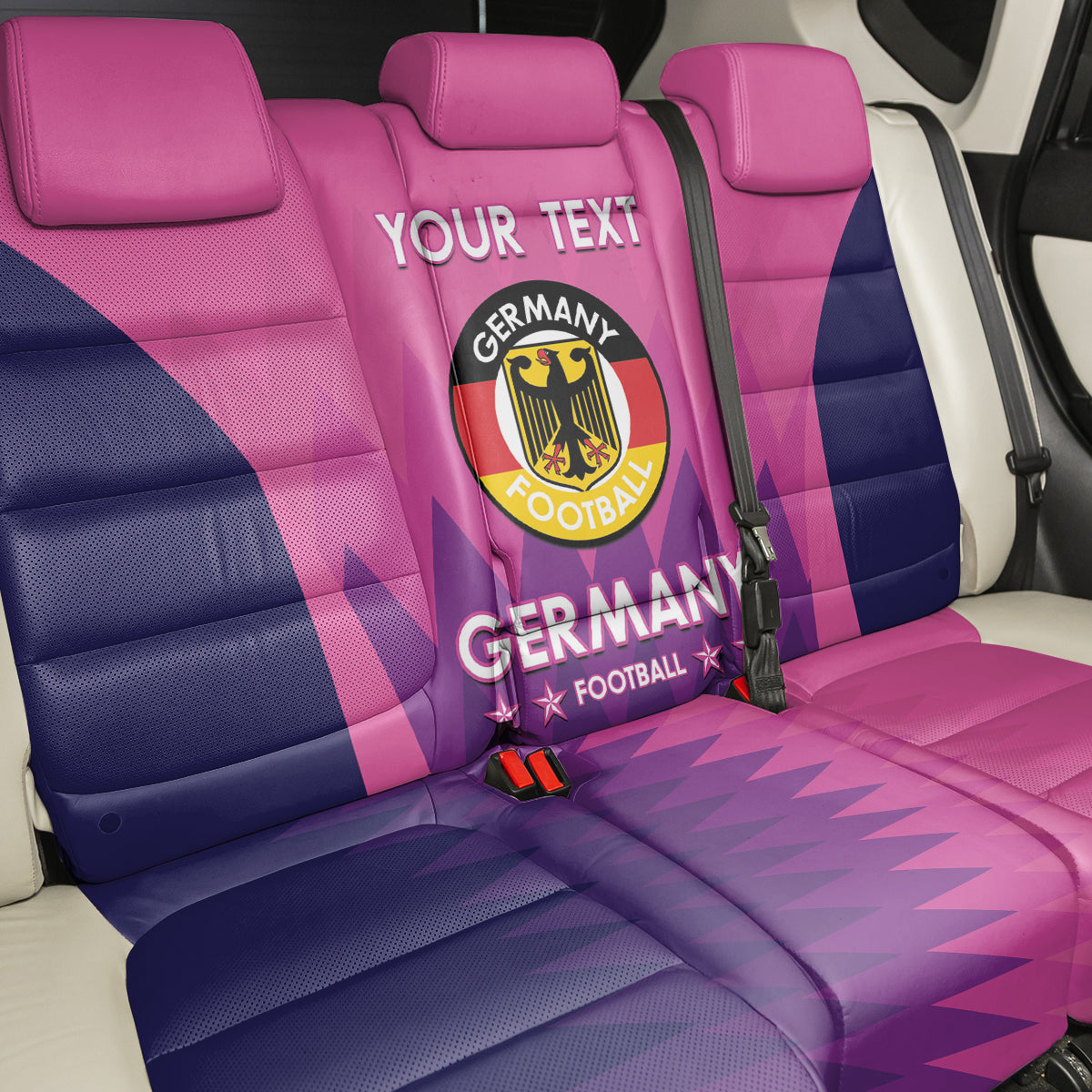 Custom Germany Football Back Car Seat Cover 2024 Nationalelf - Pink Version - Wonder Print Shop