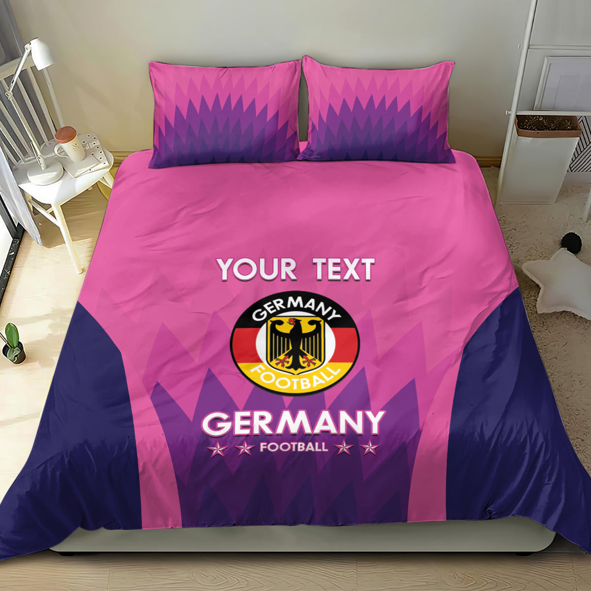 Custom Germany Football Bedding Set 2024 Nationalelf - Pink Version - Wonder Print Shop