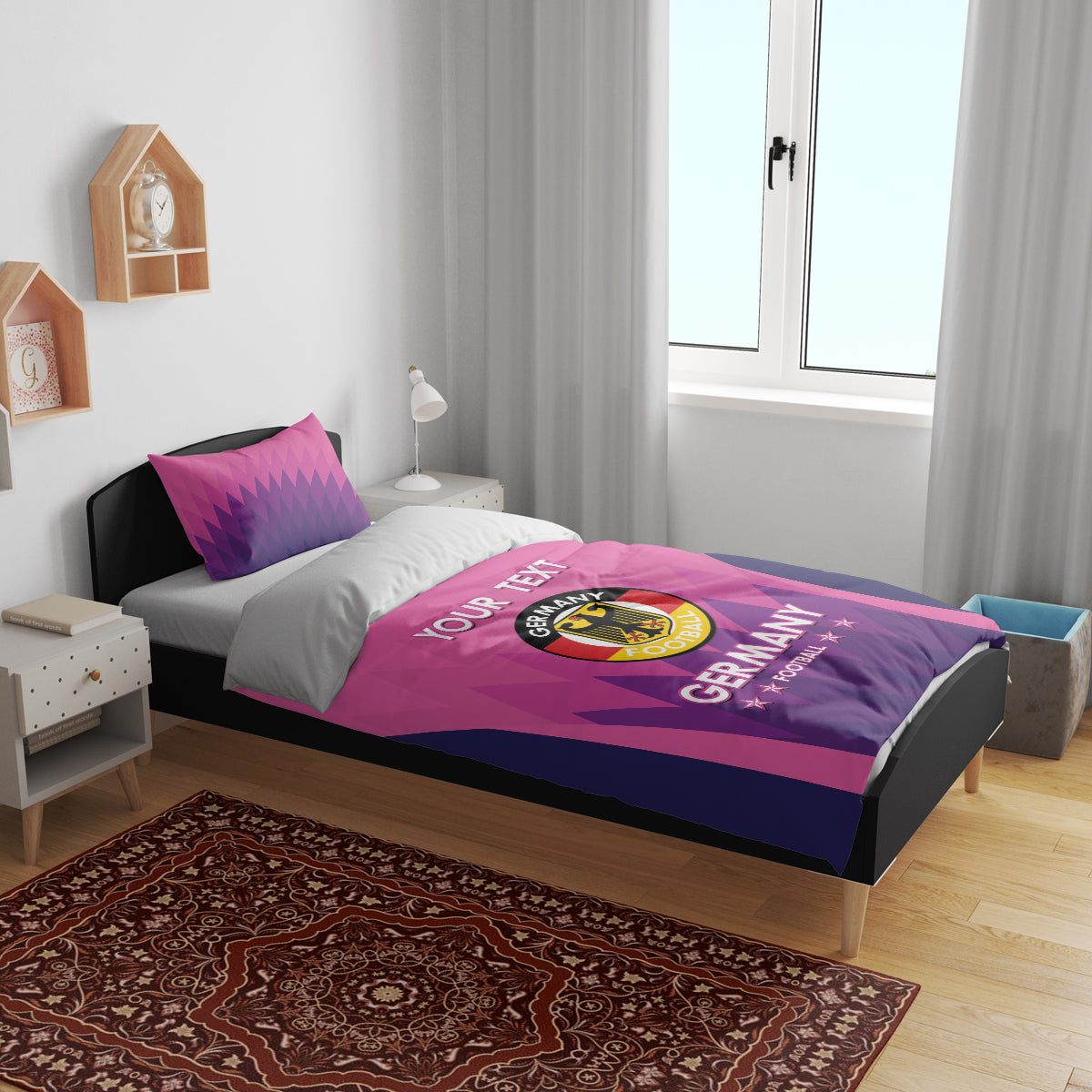 Custom Germany Football Bedding Set 2024 Nationalelf - Pink Version - Wonder Print Shop