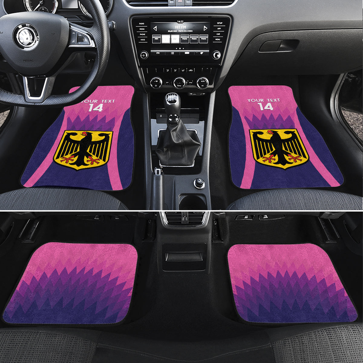Custom Germany Football Car Mats 2024 Nationalelf - Pink Version - Wonder Print Shop