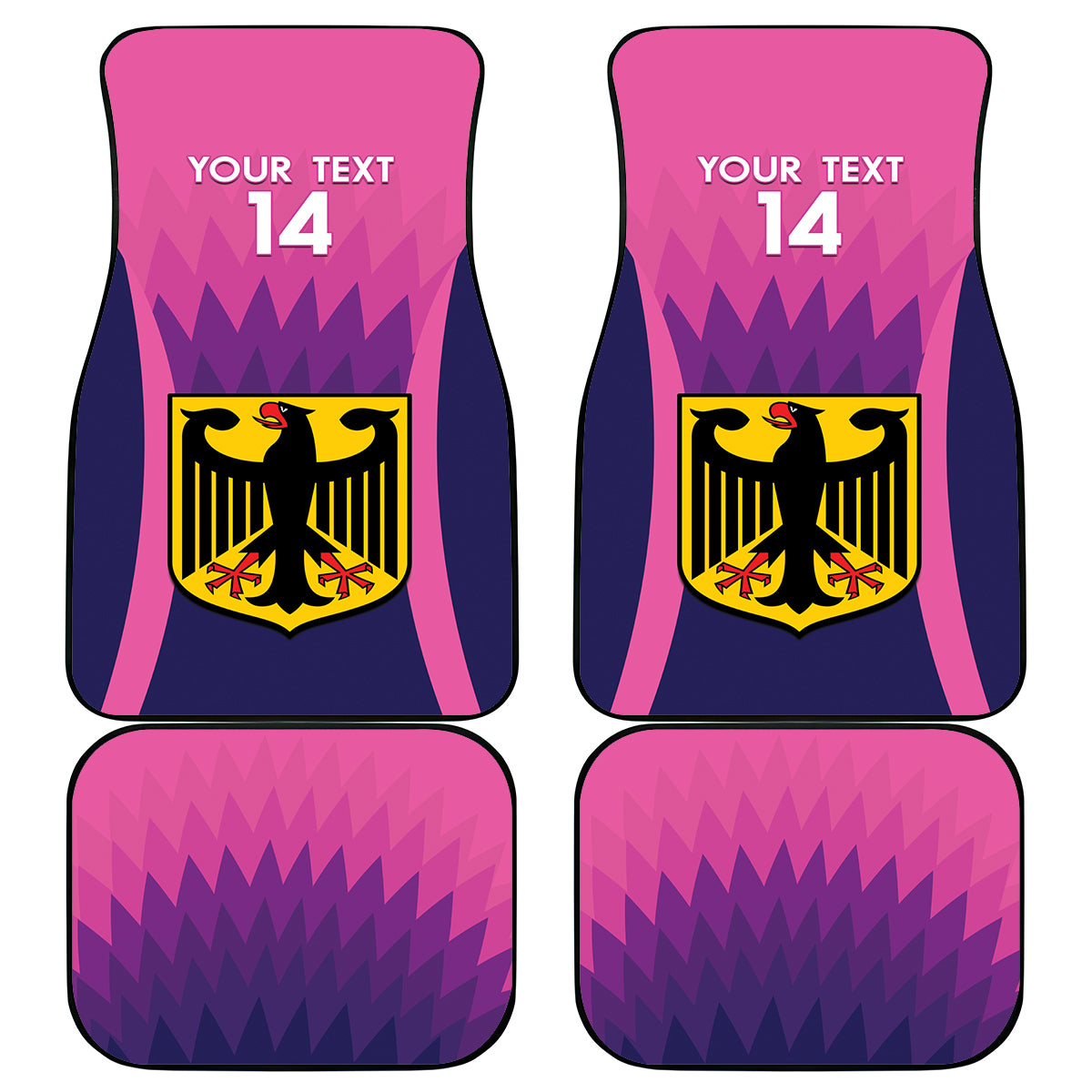 Custom Germany Football Car Mats 2024 Nationalelf - Pink Version - Wonder Print Shop