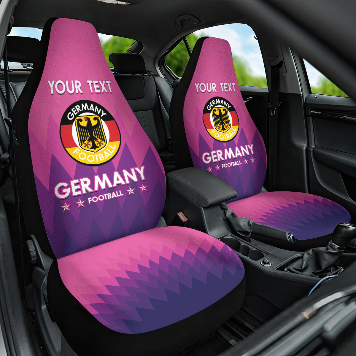 Custom Germany Football Car Seat Cover 2024 Nationalelf - Pink Version - Wonder Print Shop