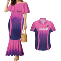 Custom Germany Football Couples Matching Mermaid Dress and Hawaiian Shirt 2024 Nationalelf - Pink Version - Wonder Print Shop